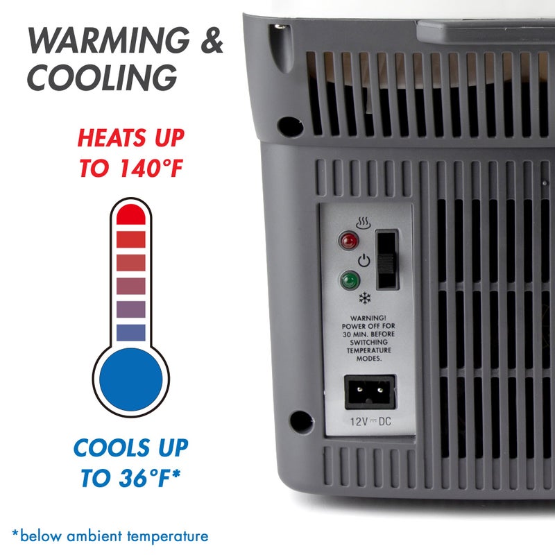 Wagan EL6206 12V 6 Quart Personal Thermoelectric, 6 Liter Capacity, Portable Electric Cooler Warmer with 12/24V DC, Small Fridge for Car, RV, and Camping Use, UL Listed - Image 3